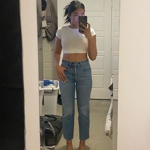 Abercrombie & Fitch High Rise Ankle Straight Jeans